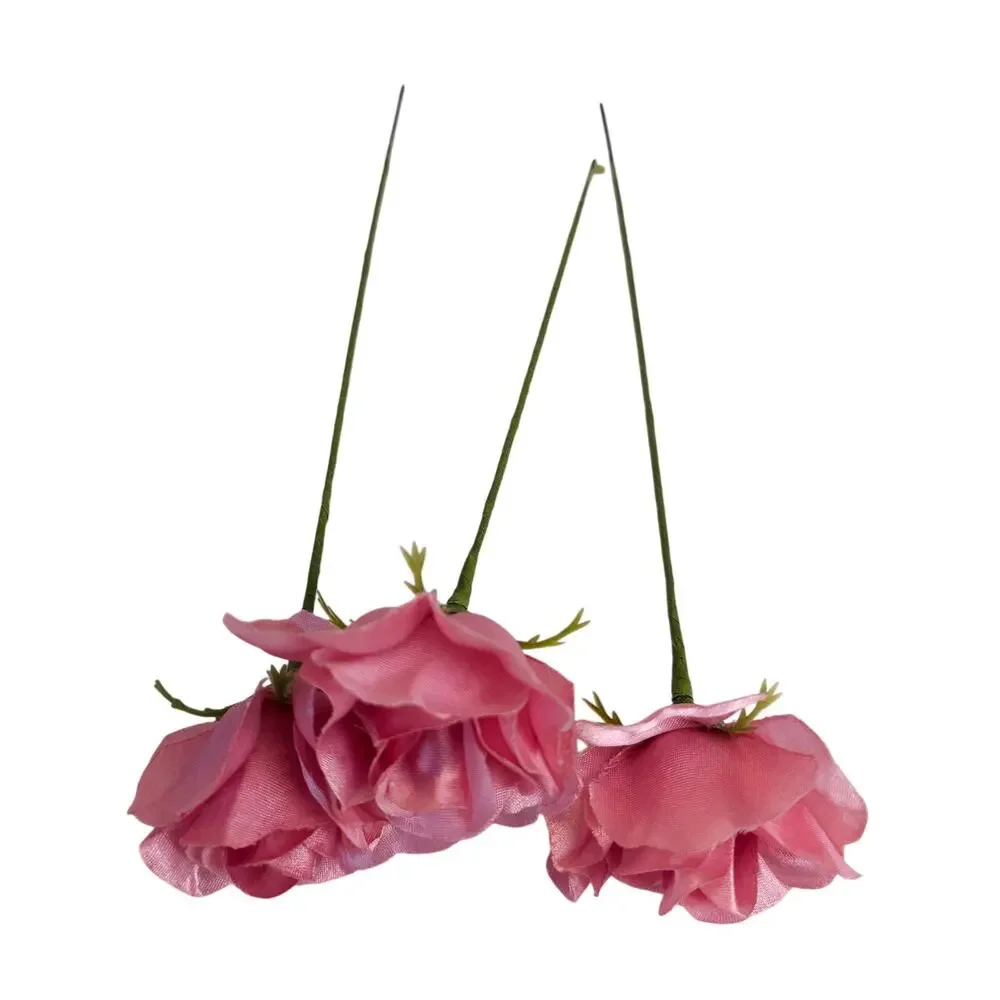 66 Light Pink Satin Artificial Roses 2.5in Flower Stems Wedding Crafts DIY Decor
